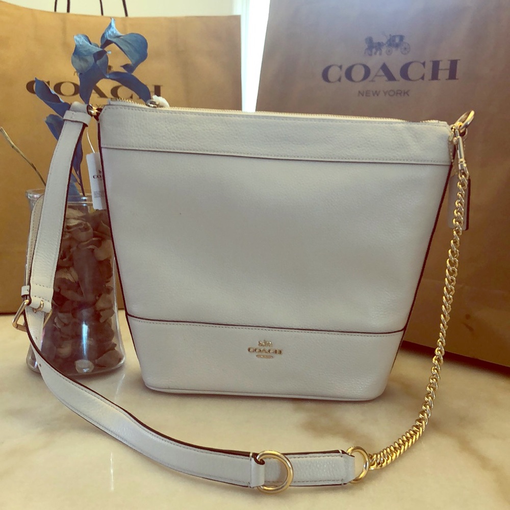Coach Signature Chalk Leather Paxton